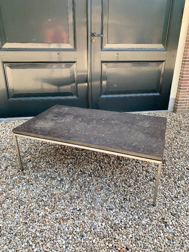 Vintage Peter Draenert leisteen salontafel, Ophalen, Gebruikt, 100 tot 150 cm, 50 tot 100 cm