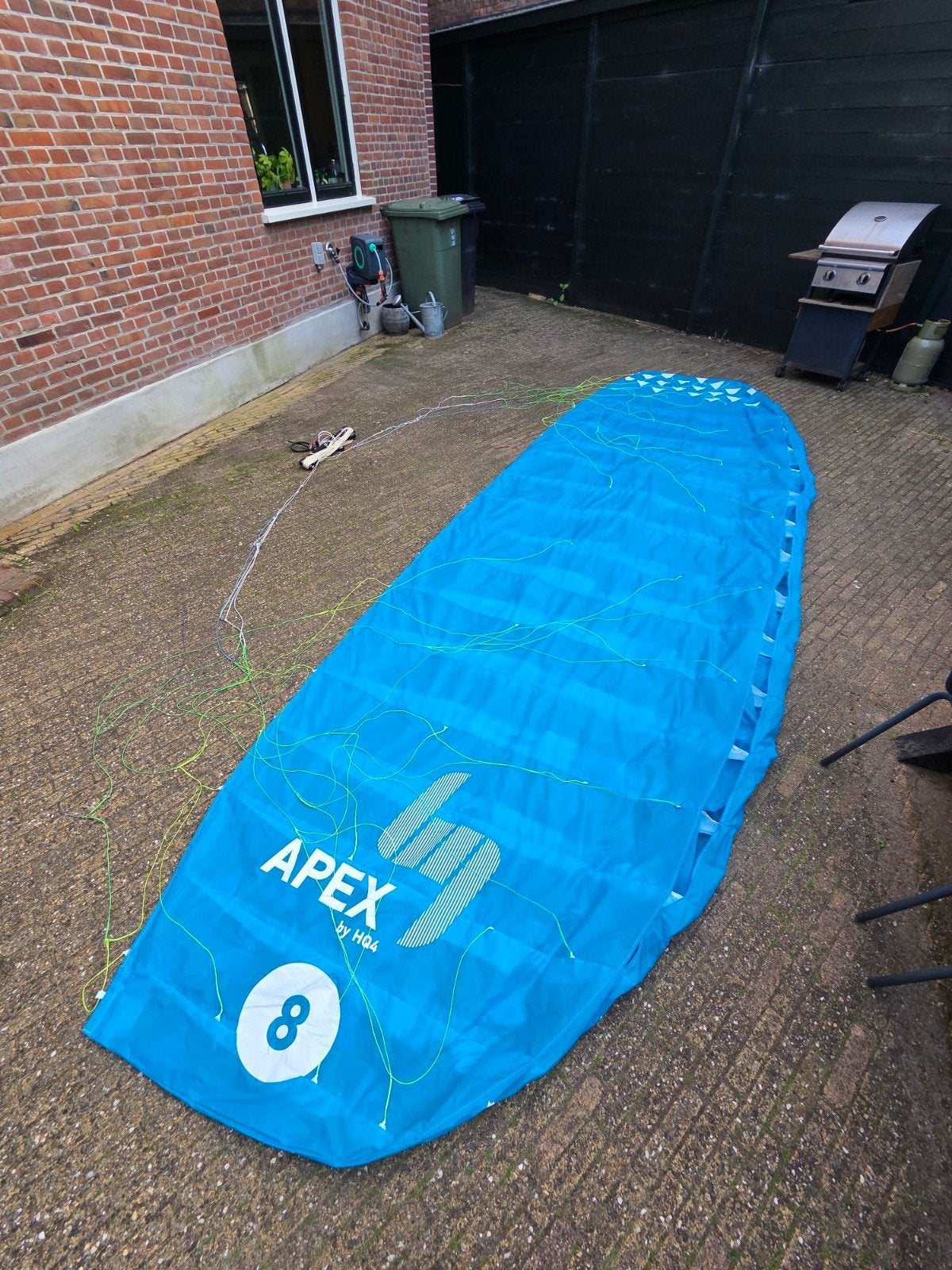 HQ4 Apex 8m depower kite (flyboard, buggy, kiteski), 8 m², Geen board, Ophalen of Verzenden, Zo goed als nieuw