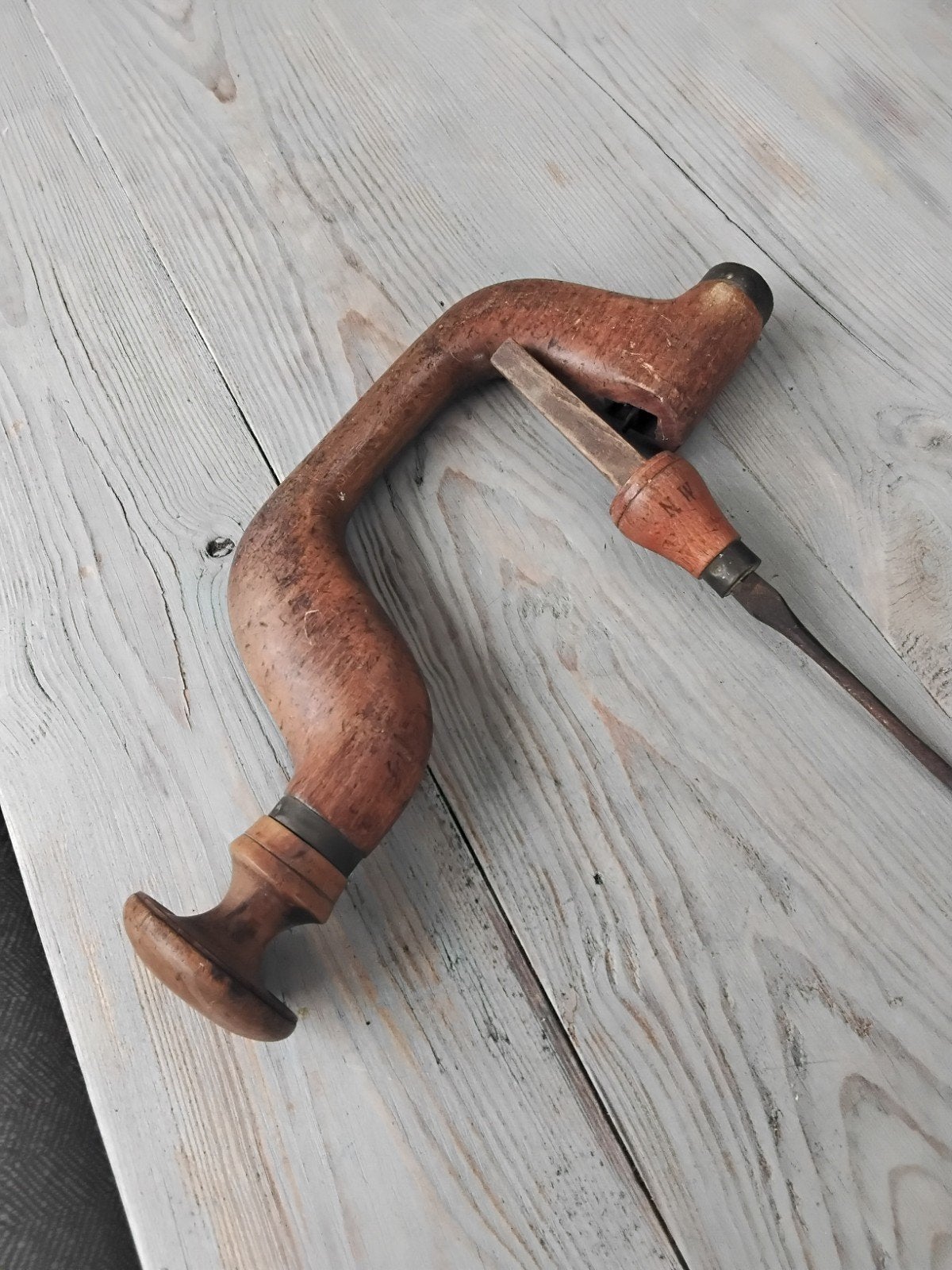 Antieke houten handboor - booromslag , kuikenboor, Ophalen of Verzenden