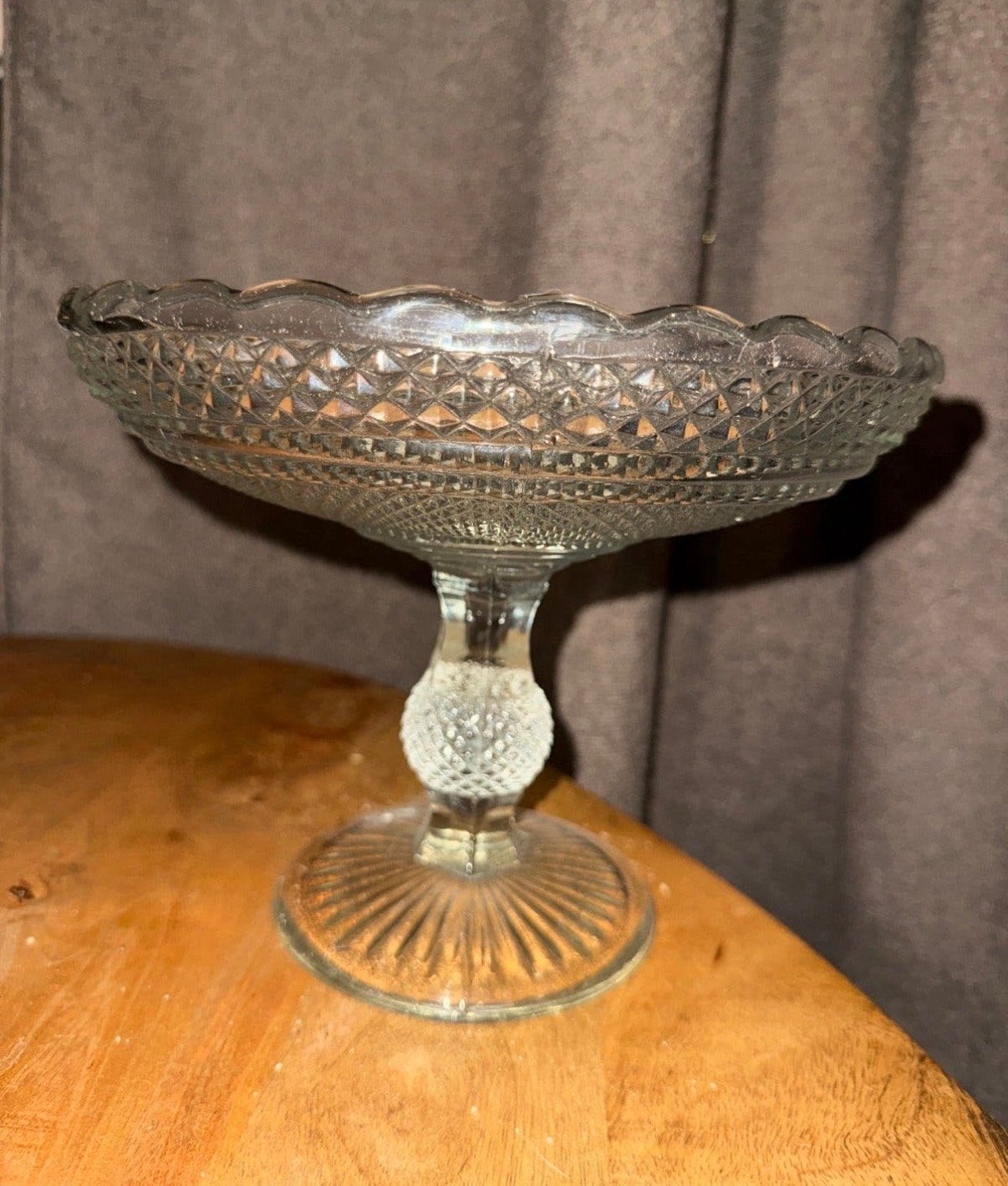 Glazen schaal op voet - Vintage design, Ophalen of Verzenden