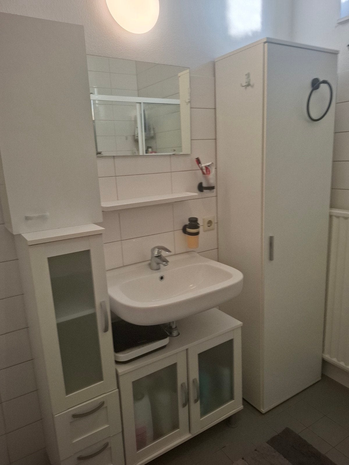 Complete witte badkamermeubel set - 4 kasten, Huis en Inrichting, Ophalen, (Half)hoge kast, Gebruikt, 50 tot 100 cm