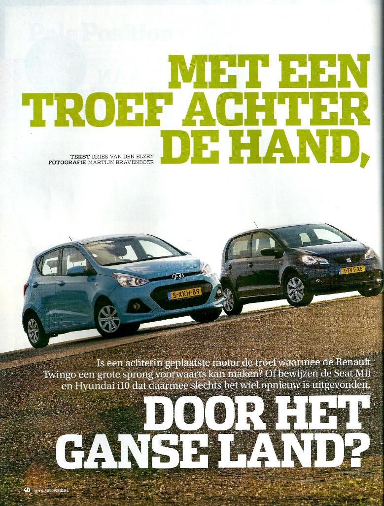 Autovisietest Renault Twingo,Hyundai i10,Seat Mii, Ophalen of Verzenden, Gelezen, Overige merken