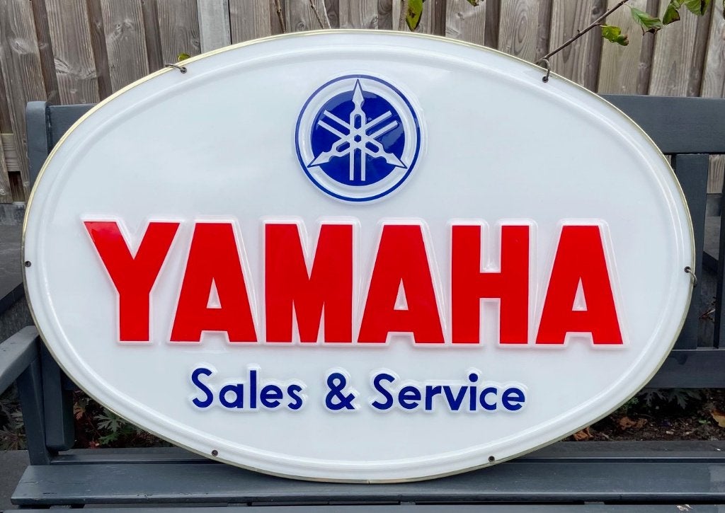 Origineel Vintage Yamaha Dealerbord (ca. 1995) NIEUWSTAAT, Ophalen of Verzenden, Zo goed als nieuw, Gebruiksvoorwerp