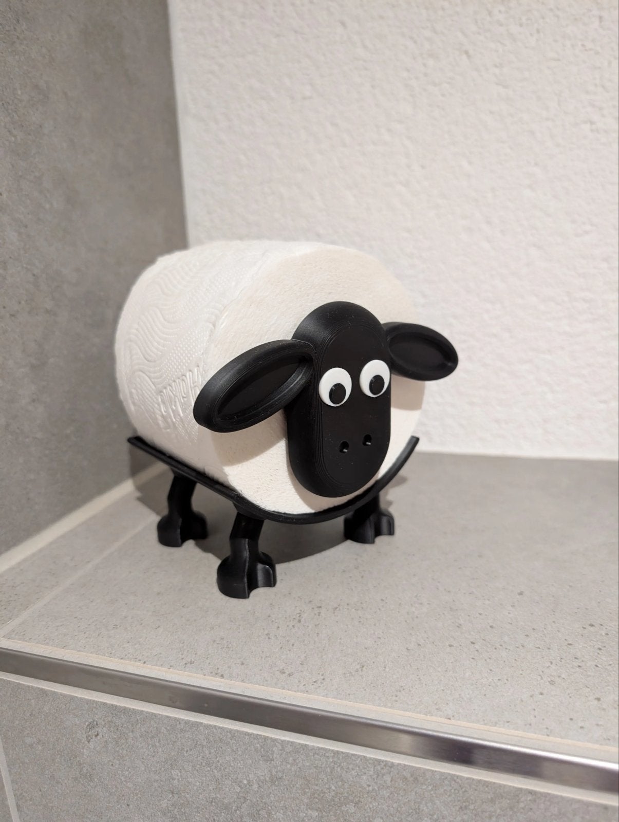 Shaun het Schaap toiletrolhouder - 3D geprint, Ophalen of Verzenden, Nieuw, Zwart, Kunststof