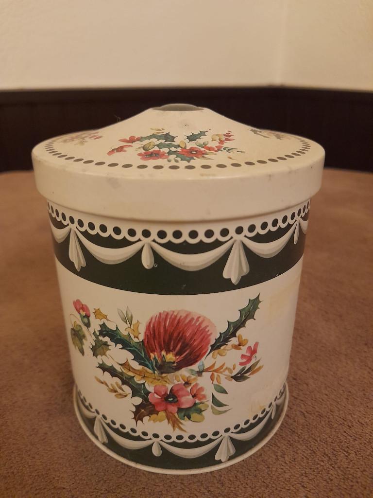 Vintage bloemen blik, Verzamelen, Blikken, Gebruikt, Overige, Overige merken, Ophalen of Verzenden