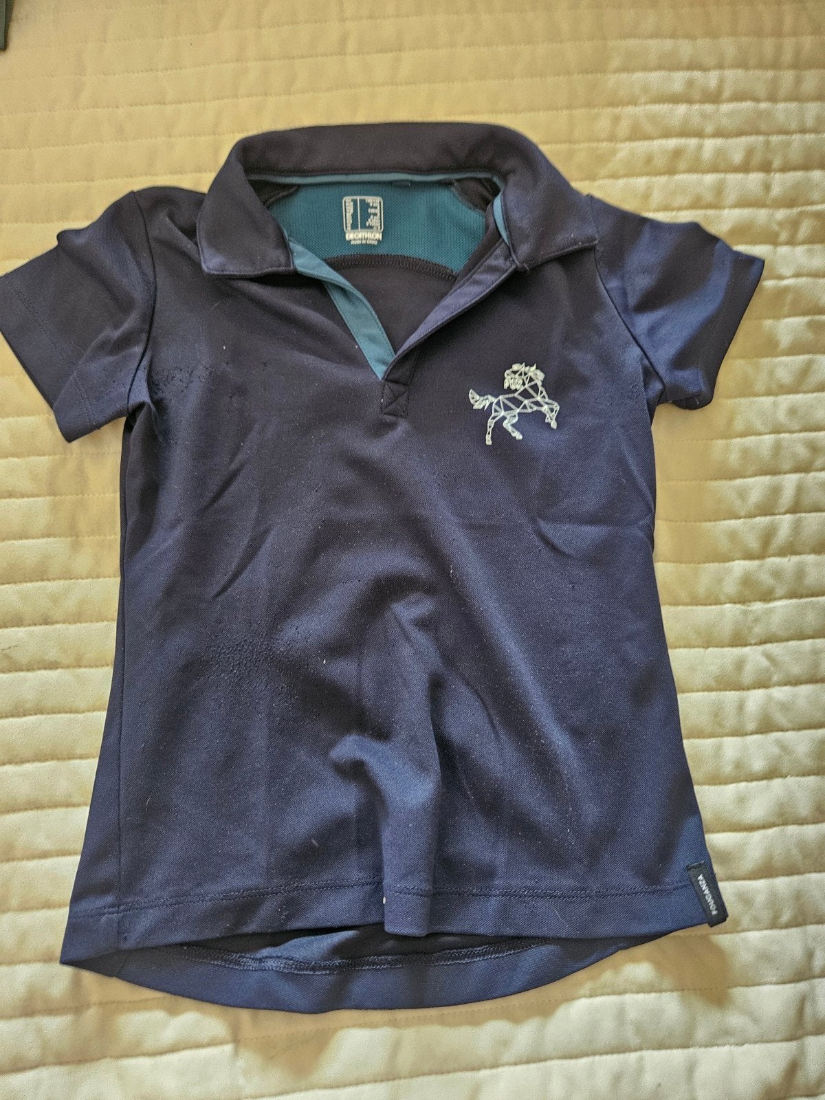 paardrijshirt decatlon mt 128, Ophalen of Verzenden, Zo goed als nieuw, Dressuur, Bovenkleding
