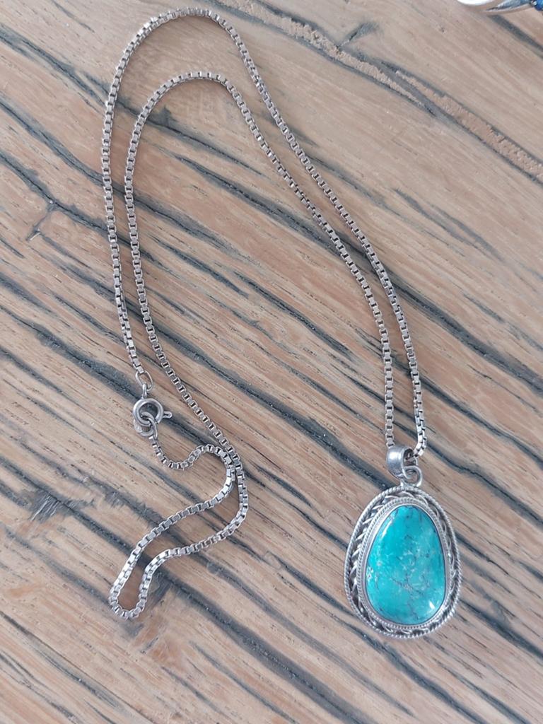 Zilveren ketting met zilveren hanger, Ophalen of Verzenden, Zo goed als nieuw, Zilver