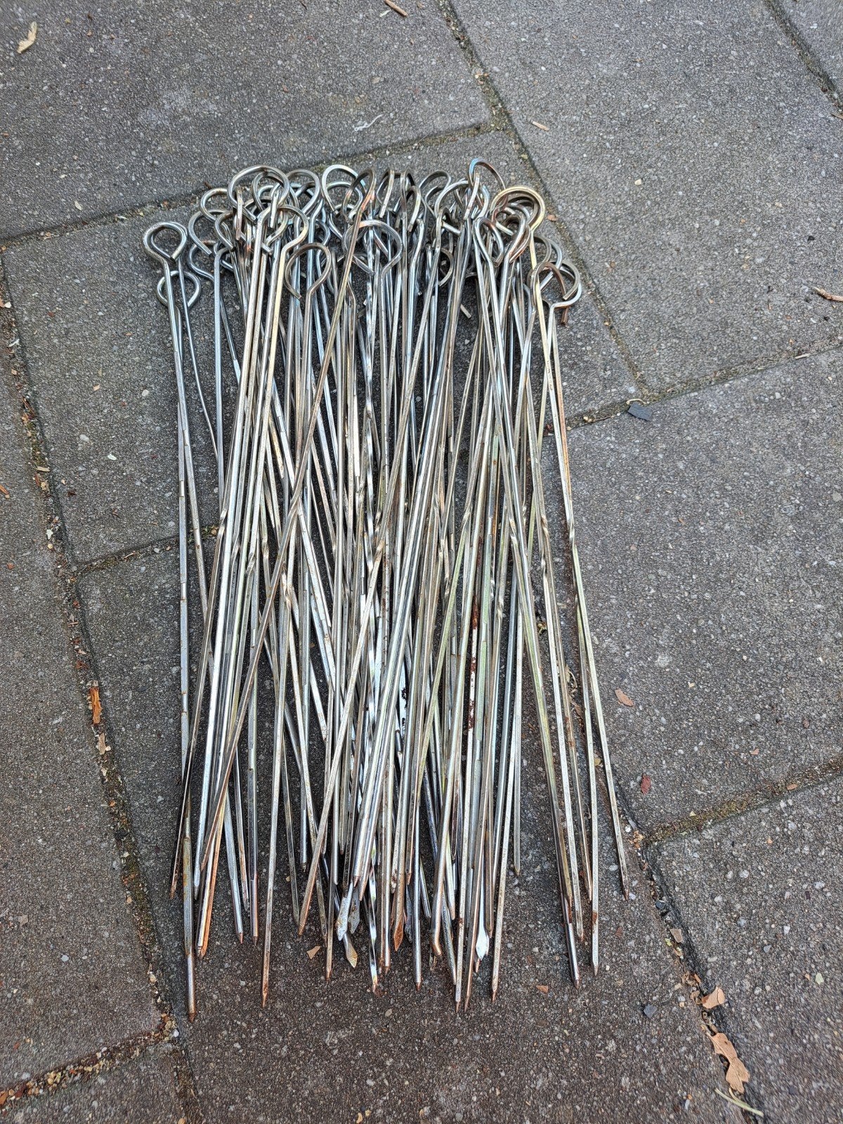 Set van 40 metalen spiezen voor BBQ of saté, Ophalen, Gebruikt