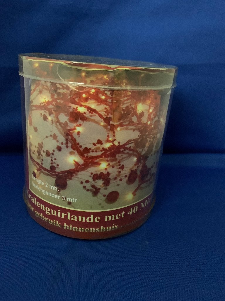 Kralenguirlande met 40 micro kerstlampjes, Diversen, Kerst, Niet bekend, Niet bekend, Nieuw, Ophalen of Verzenden