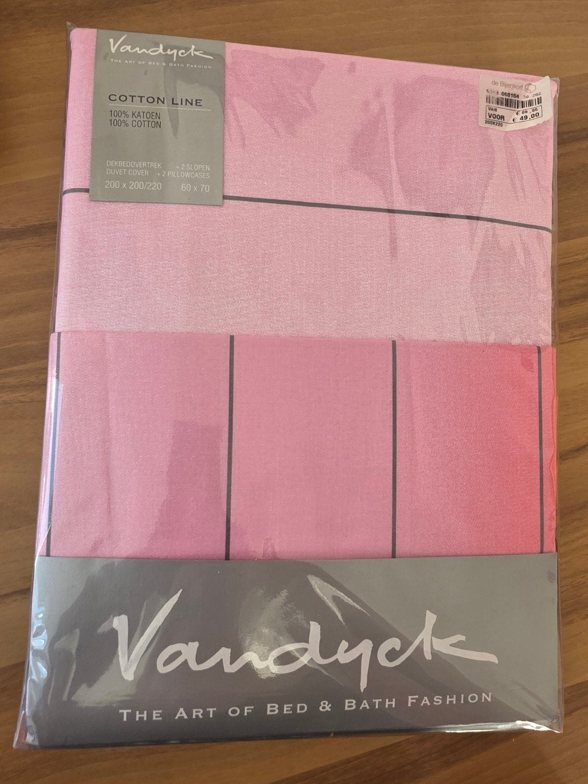 Vandyck Dekbedovertrek Cotton Line Roze 200x200/220, Huis en Inrichting, Ophalen, Dekbedovertrek, Roze, Nieuw
