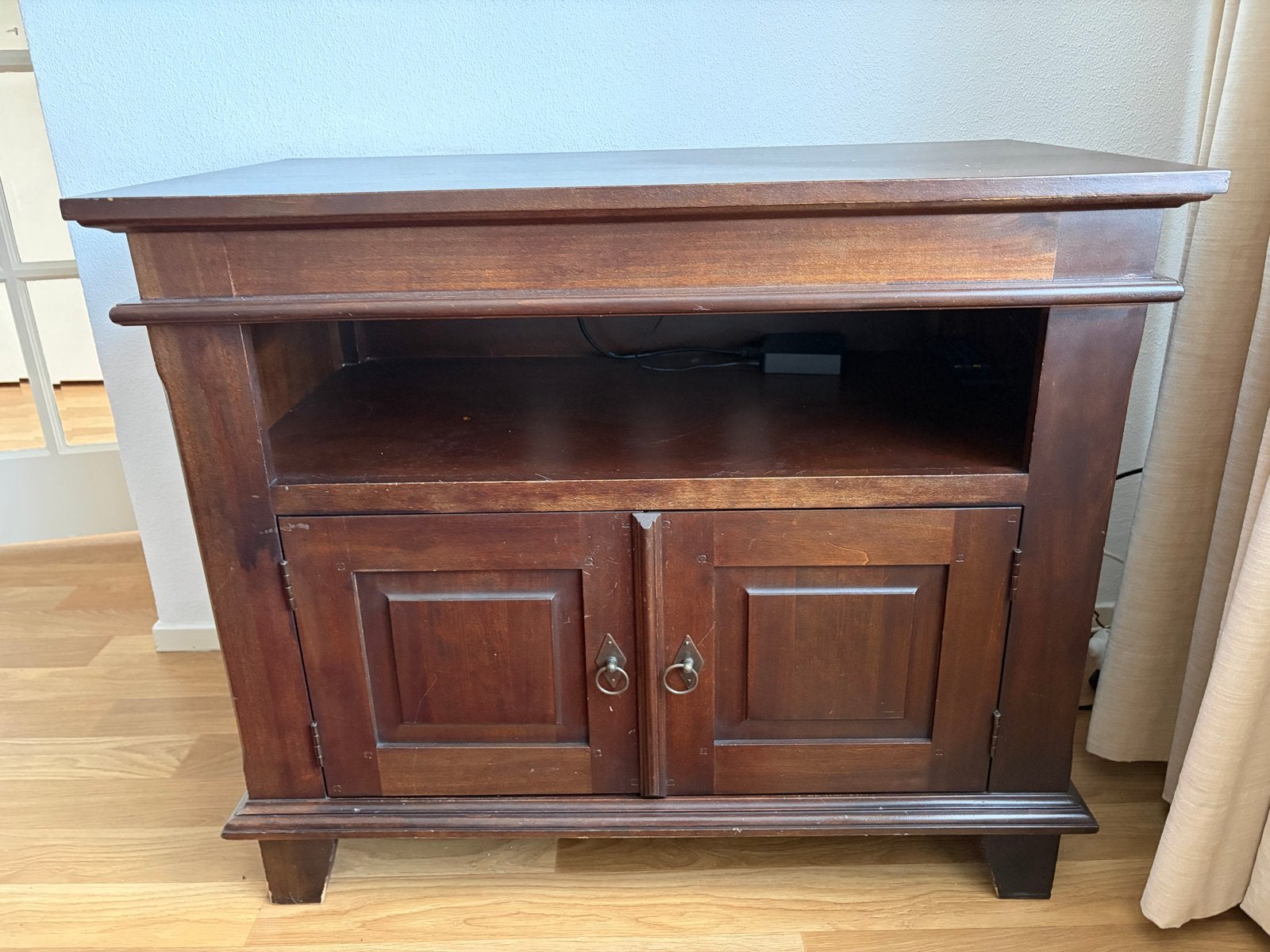 Houten TV-meubel met opbergruimte, Ophalen, Gebruikt, 50 tot 100 cm, Minder dan 100 cm