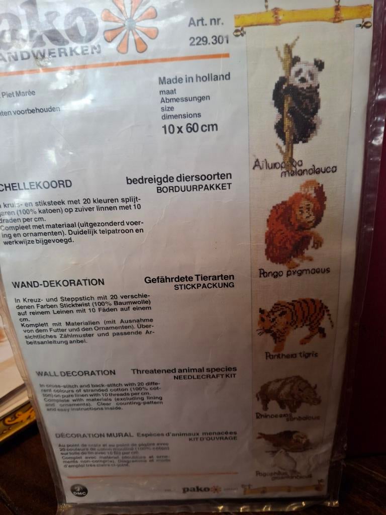 Schellekoord-bedreigde diersoorten, Ophalen of Verzenden, Nieuw, Borduurpakket