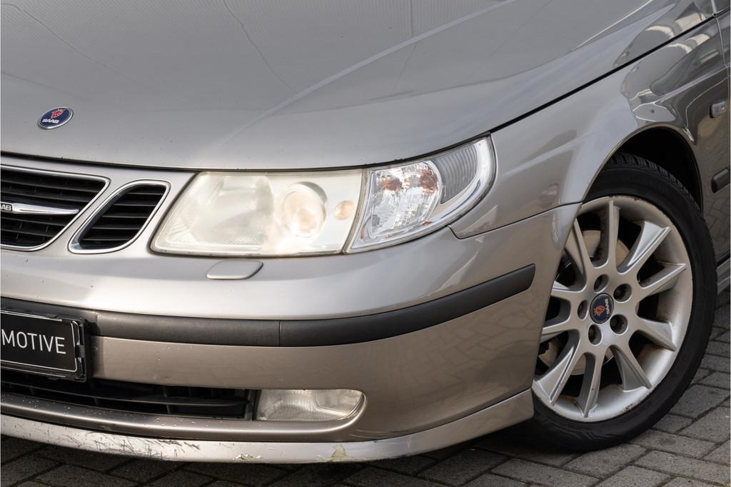 Saab 9-5 Estate 2.3 Turbo Aero | Nieuwe distributieketting, Auto's, 4 cilinders, Leder en Stof, 93 €/maand, Zilver of Grijs