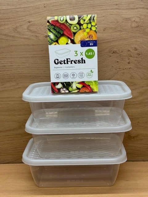 Vershoudbakjes set 1,45 liter 3 dlg., Eddiys, Espel, Geschikt voor vriezer, Nieuw