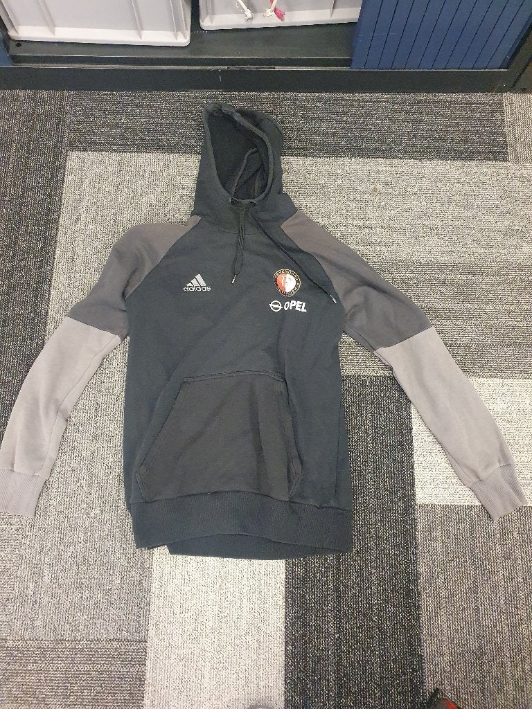 Adidas Feyenoord Hoodie Zwart/Grijs Maat L, Maat 52/54 (L), Meerkleurig, Ophalen of Verzenden, Zo goed als nieuw