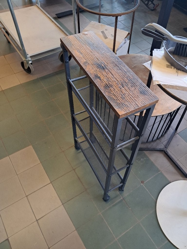 Smalle industriële nis trolley stellingkast zwart  CS27375, Huis en Inrichting, Ophalen, Gebruikt, Keukentrolley, Meerkleurig