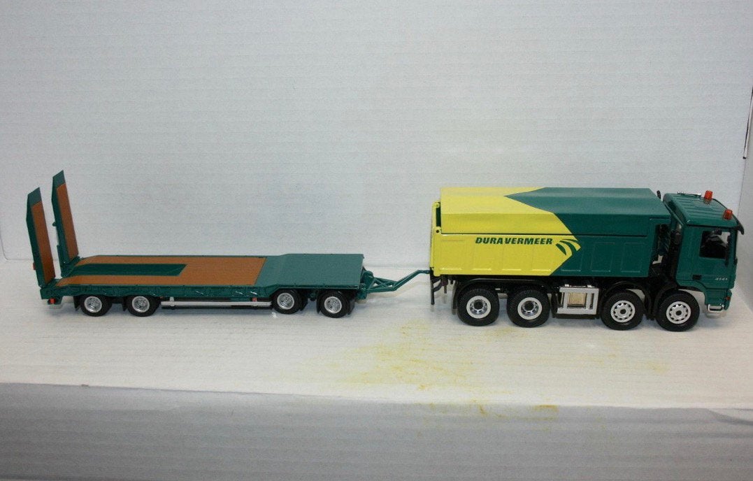 NZG dura vermeer mercedes & ASD trailer, Hobby en Vrije tijd, Modelauto's | 1:50, Ophalen of Verzenden, Zo goed als nieuw, Bus of Vrachtwagen