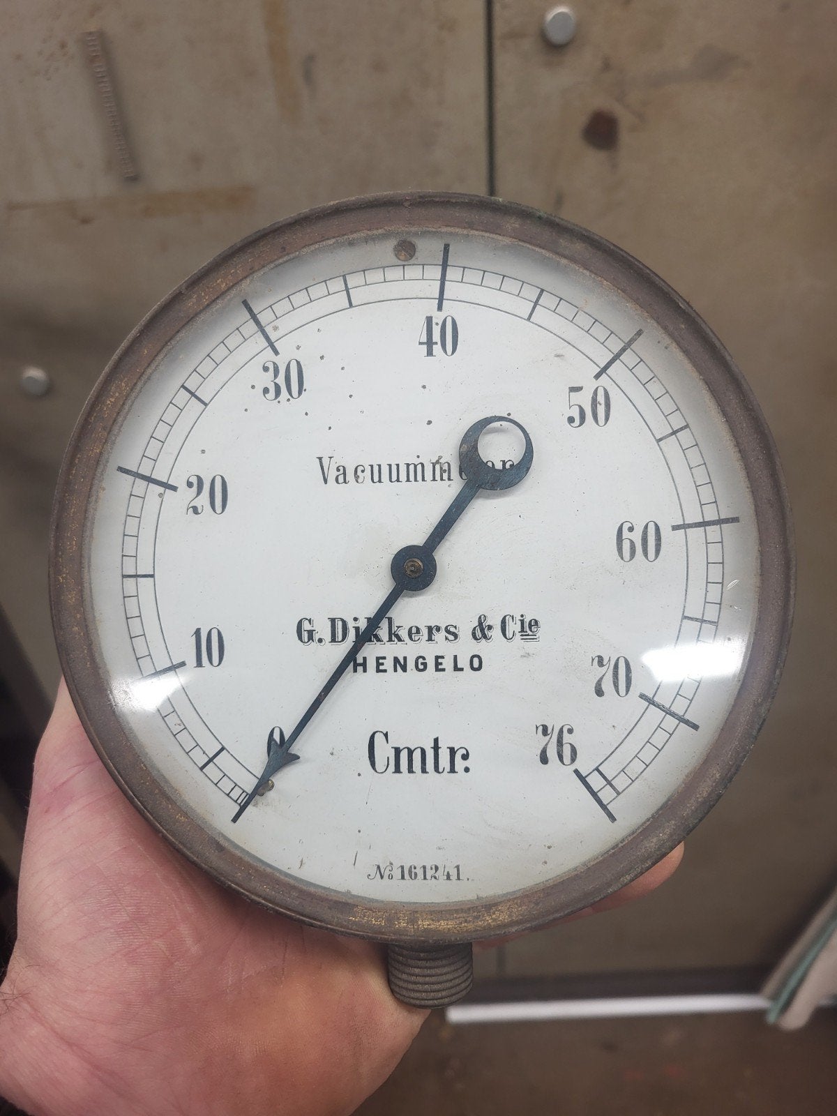 Antieke vacuümmeter G. Dikkers & Cie Hengelo, Ophalen of Verzenden