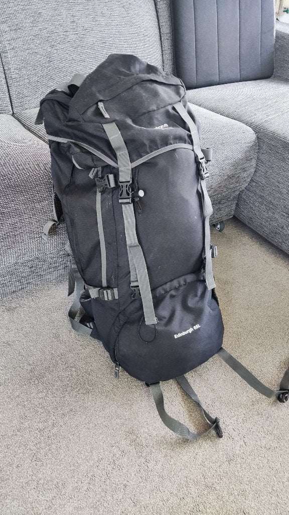 Backpack Yellowstone Edinburg 65L, 30 cm of meer, Gebruikt, Zwart, Minder dan 35 cm