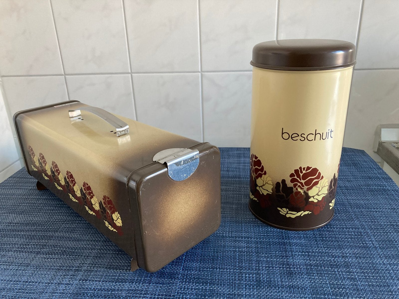 Brabantia beschuitbus en ontbijtkoek trommel., Ophalen, Gebruikt, Overige