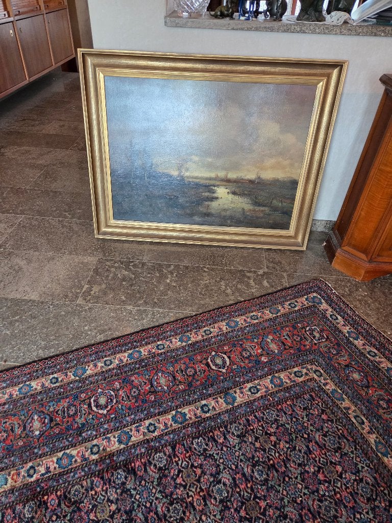 Groot olieverf schilderij Foole – landschap – 81 x 106 cm, Antiek en Kunst, Ophalen