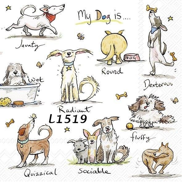 Servetten decoupage/bullet journal * my dog is… * hond L1519, Verzenden, Nieuw