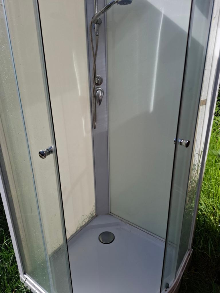 Douchecabine met regendouche - gebruikt tijdens verbouwing, Ophalen, Gebruikt, Glas, Douche
