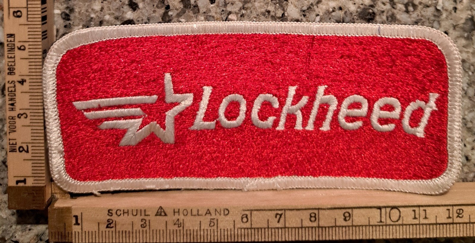 geborduurde stoffen badge historische logo Lockheed, Ophalen of Verzenden, Nieuw, Patch, Badge of Embleem