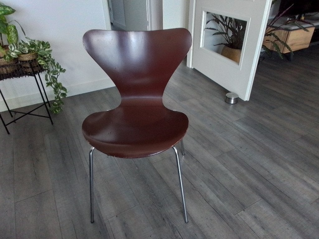 Design Vlinderstoel van Fritz Hansen 1974, Ophalen, Gebruikt, Bruin, Design