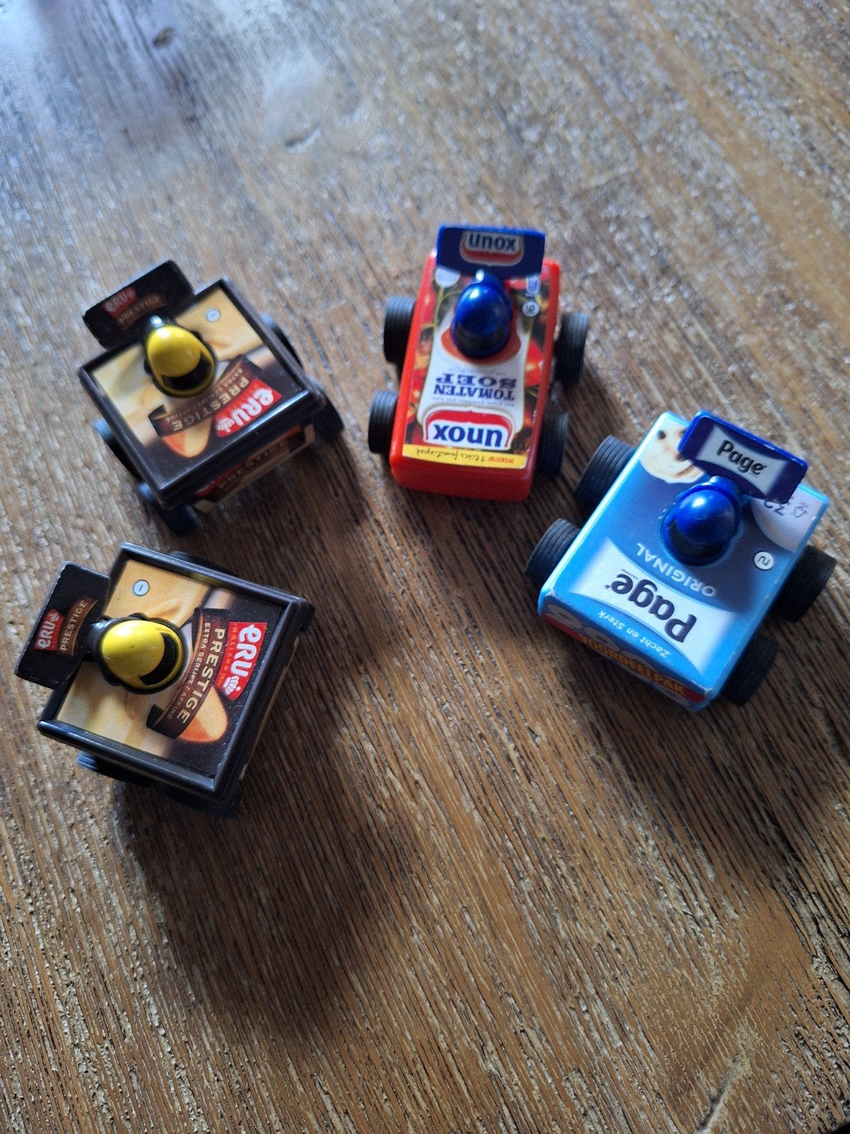 Reclame auto's: Unox, Page, ERU - Set van 4, Verzenden, Gebruikt