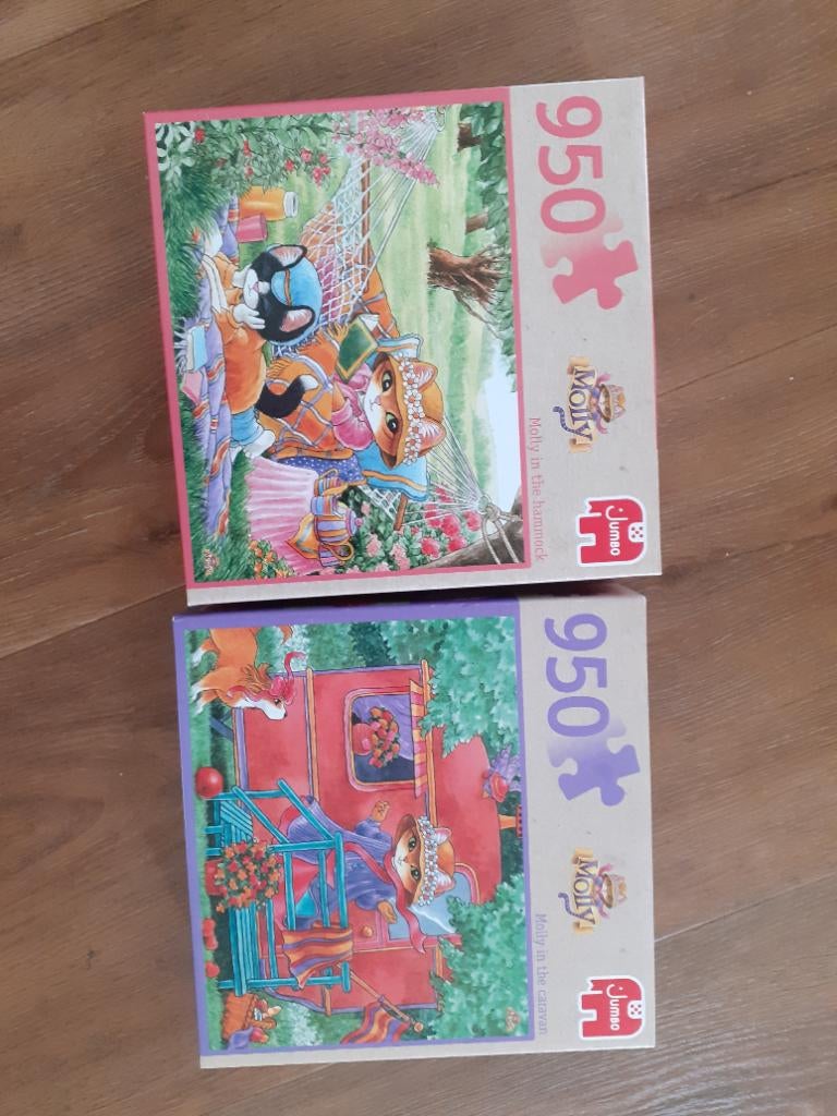 2x Molly Franciens katten, Ophalen of Verzenden, 500 t/m 1500 stukjes, Zo goed als nieuw, Legpuzzel
