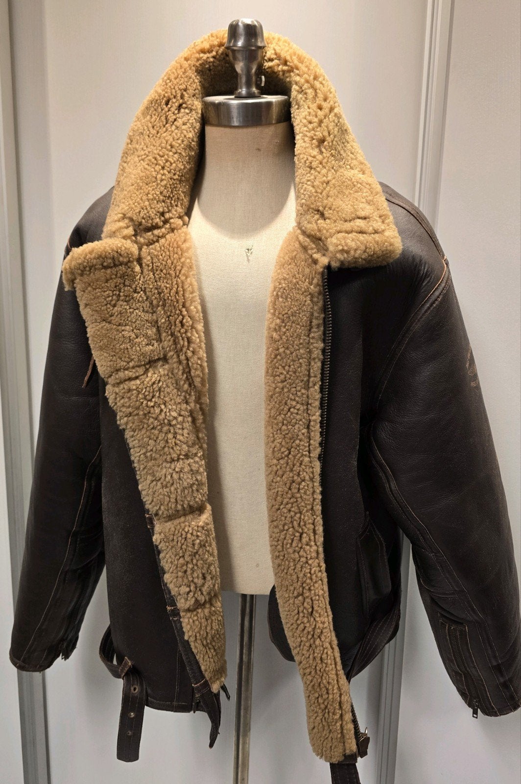 Pall Mall lammy coat pilotenjas - XXL - lamsleer lamsvacht, Bruin, Ophalen of Verzenden, Zo goed als nieuw, Pall Mall