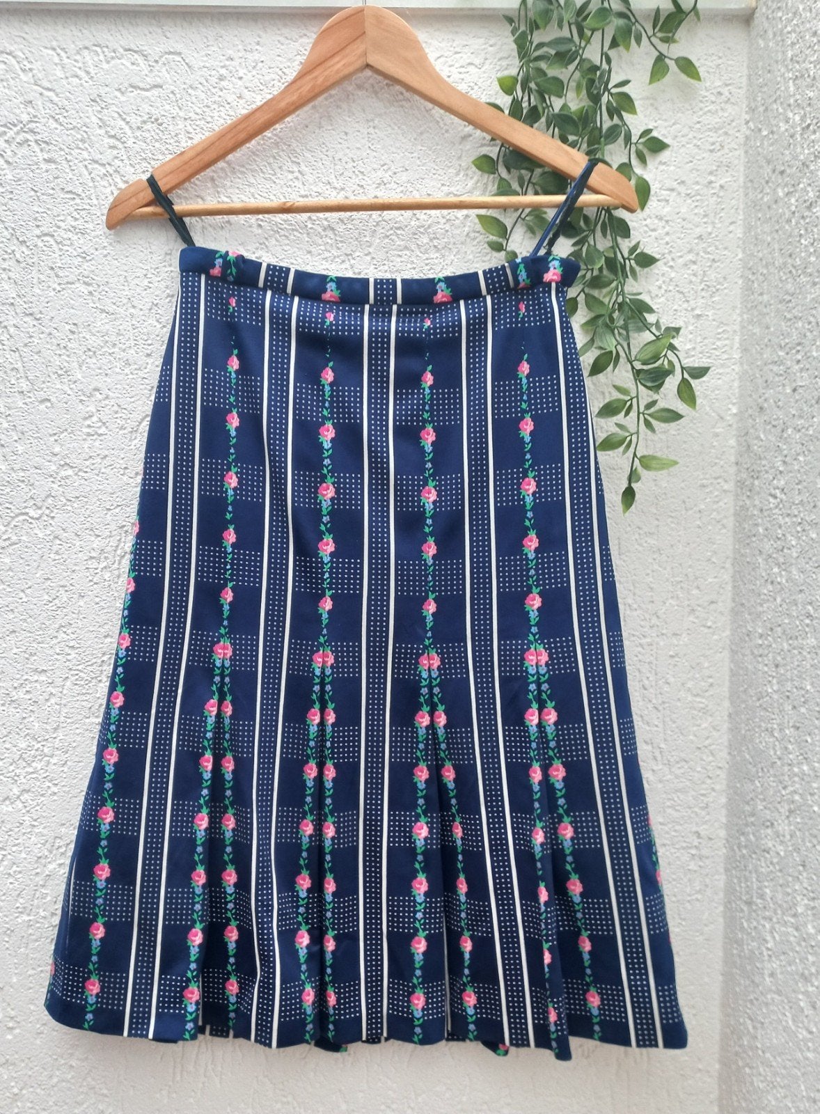 Vintage plooirok. Rok. Seventies. roosjes, Kleding | Dames, Rokken, Ophalen of Verzenden, Gedragen, Maat 36 (S), Zwart