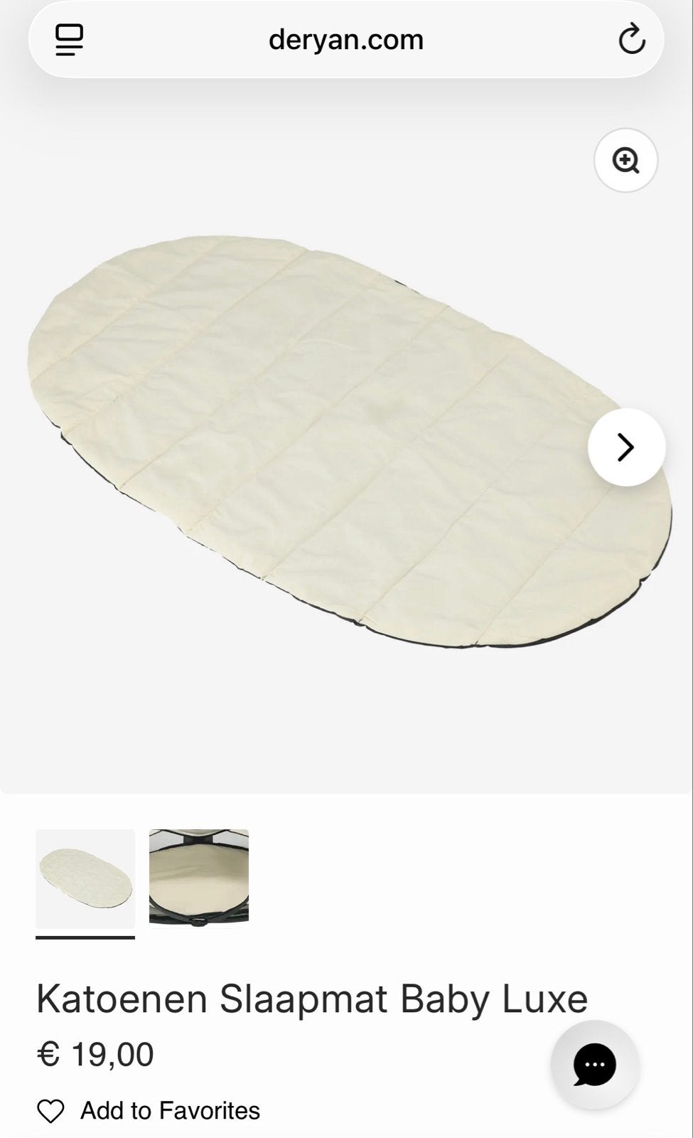 Deryan Katoenen Slaapmat Baby Luxe, Ophalen, Nieuw