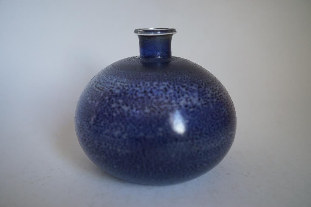 blauw vaas glas, versicolor design Glas & Licht Zürich., Overige kleuren, Ophalen of Verzenden, Minder dan 50 cm, Glas