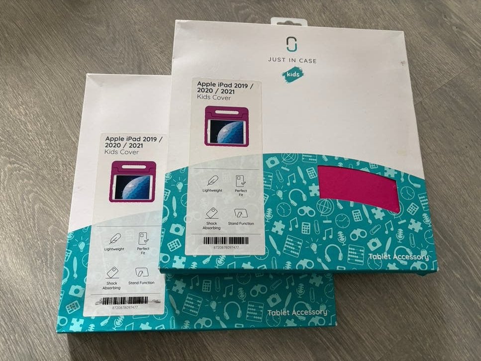 2x Just in Case Kids Cover voor Apple iPad 2019/2020/2021, Ophalen of Verzenden, Nieuw, 10 inch, Bescherming voor- en achterkant