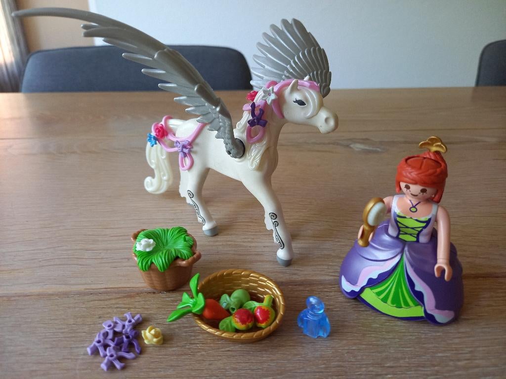 Playmobil Pegasus paard met prinses, Ophalen of Verzenden, Zo goed als nieuw