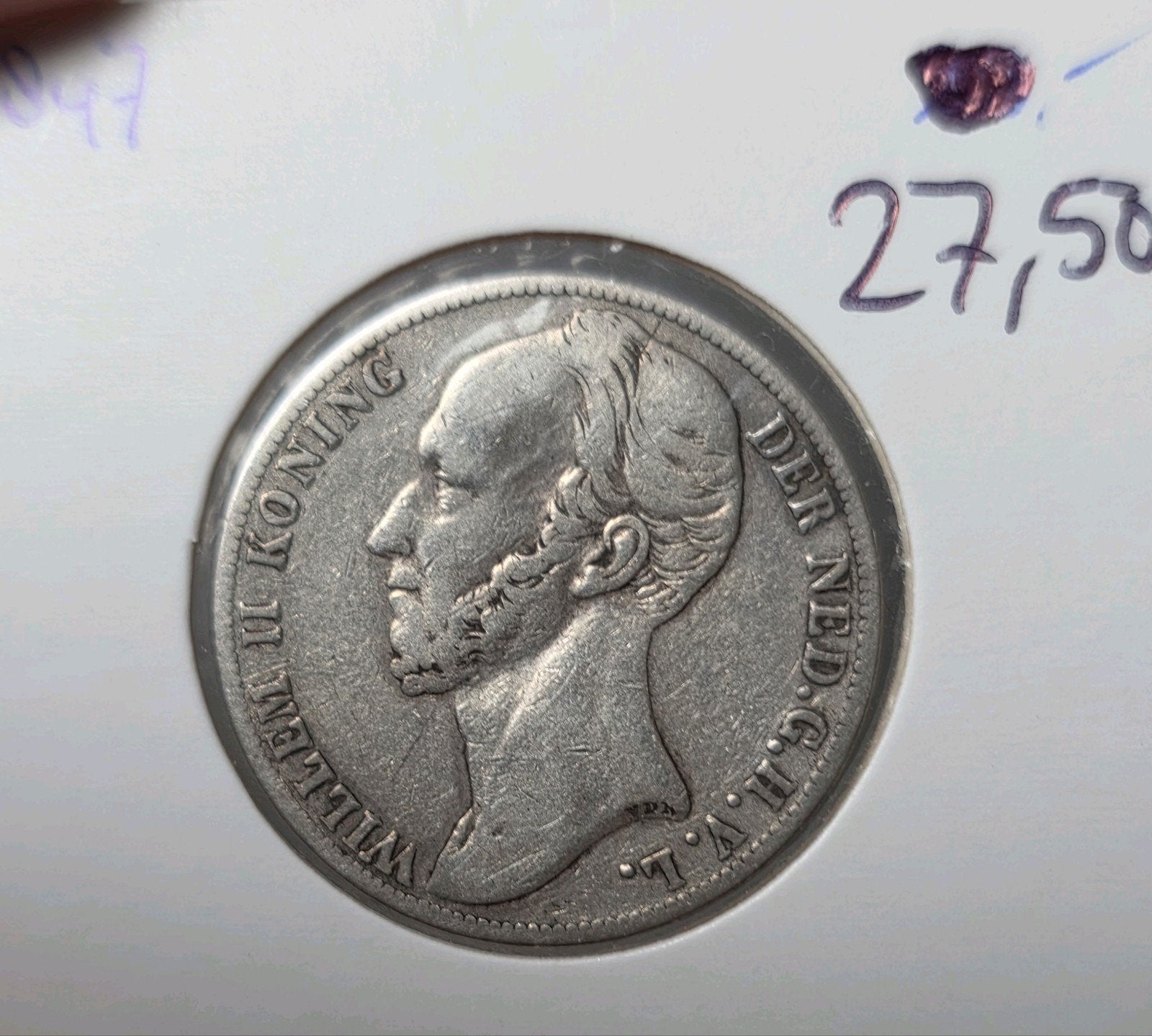 1 gulden 1847 Nederland, Postzegels en Munten, Munten | Nederland, 1 gulden, Zilver, Ophalen of Verzenden, Losse munt