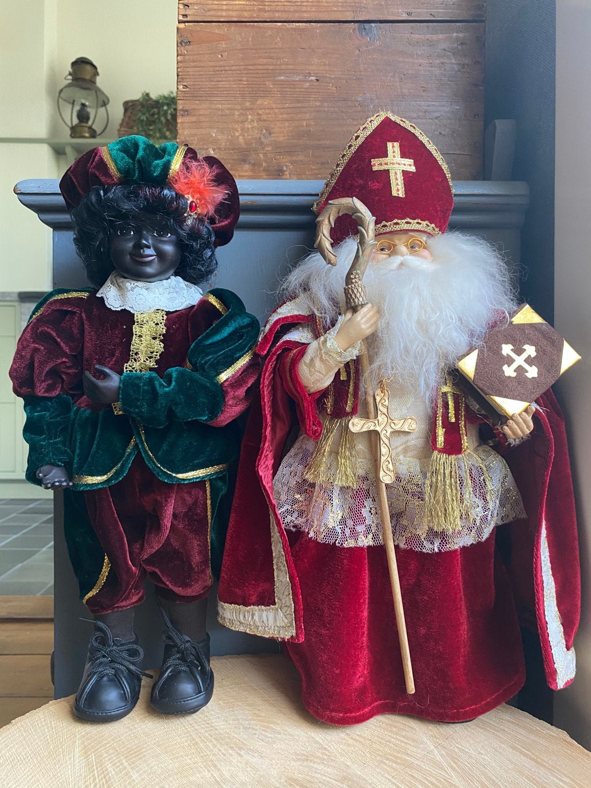 Vintage Sint en Piet-pop - 45 cm!, Ophalen of Verzenden, Zo goed als nieuw