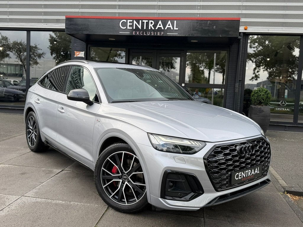 Audi Q5 Sportback 55 TFSI e S-line 367PK|Pano|Massage|Keyles, Gebruikt, Zwart, 4 cilinders, Origineel Nederlands