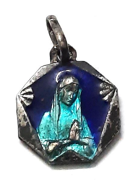 Antieke Art Deco Medaille – Notre-Dame de Banneux – Emaille, Ophalen