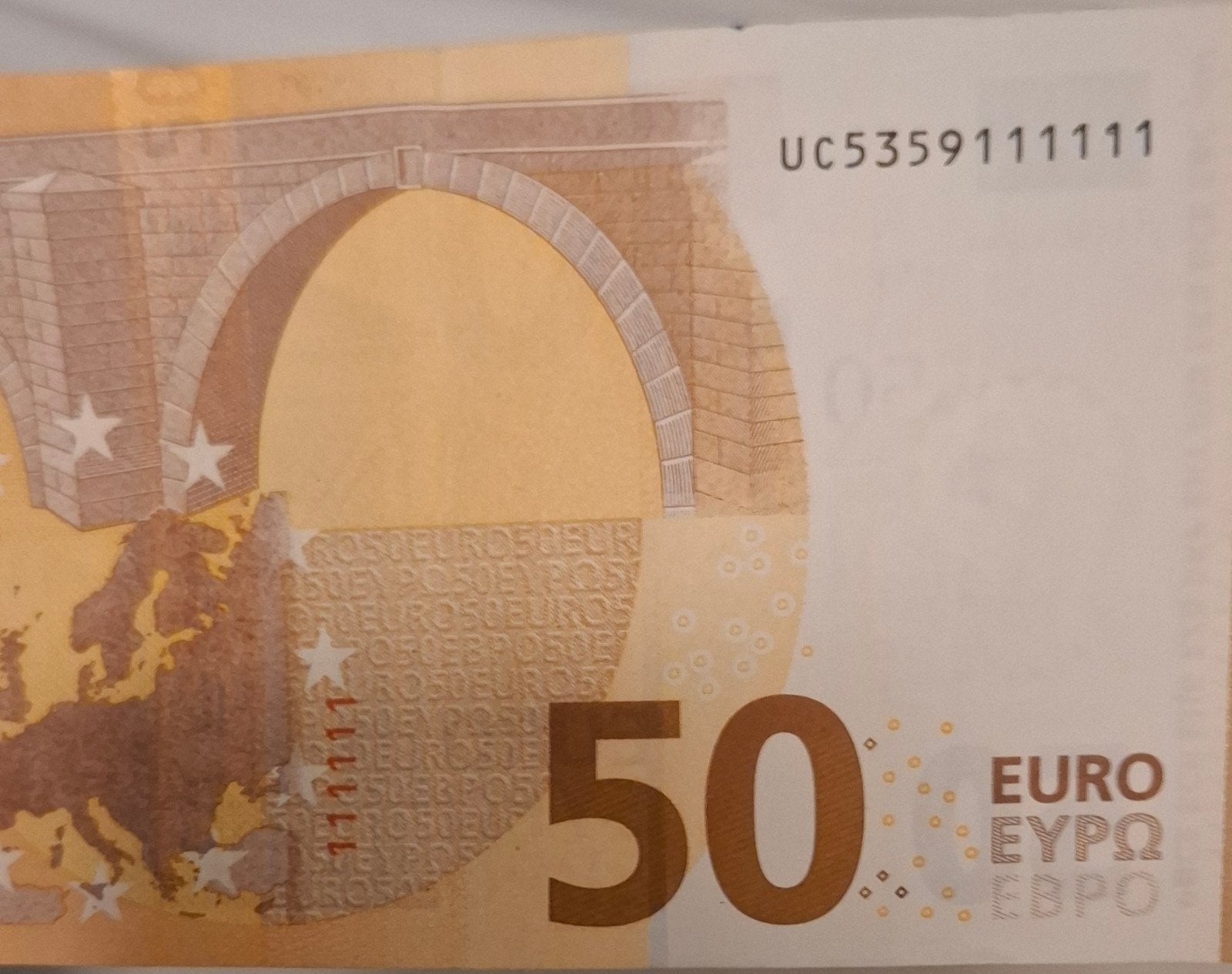 Bijzonder 50 euro biljet met 'binary-like' serienummer, Ophalen of Verzenden, Overige landen, 50 euro