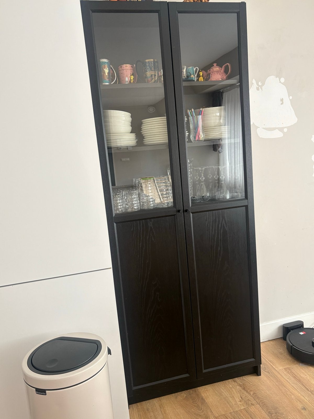 IKEA BILLY / OXBERG Boekenkast met vitrinedeuren, Ophalen, 200 cm of meer, 50 tot 100 cm, Zo goed als nieuw