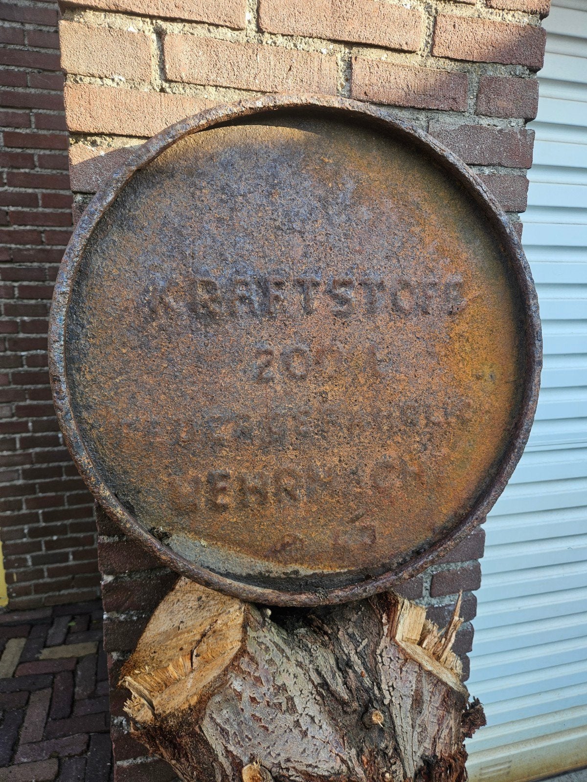 Bovenkant duits brandstofvat wo2, Ophalen of Verzenden, Landmacht, Duitsland, Hulzen of Bodemvondsten