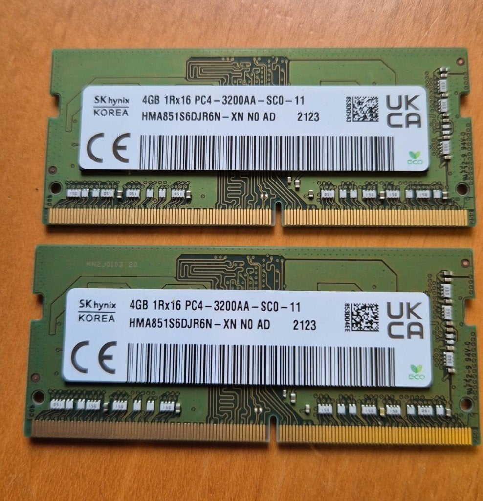 SK hynix 8GB (2x4GB) DDR4-3200 SODIMM laptop RAM, Computers en Software, RAM geheugen, Gebruikt, DDR4, Ophalen of Verzenden, Laptop