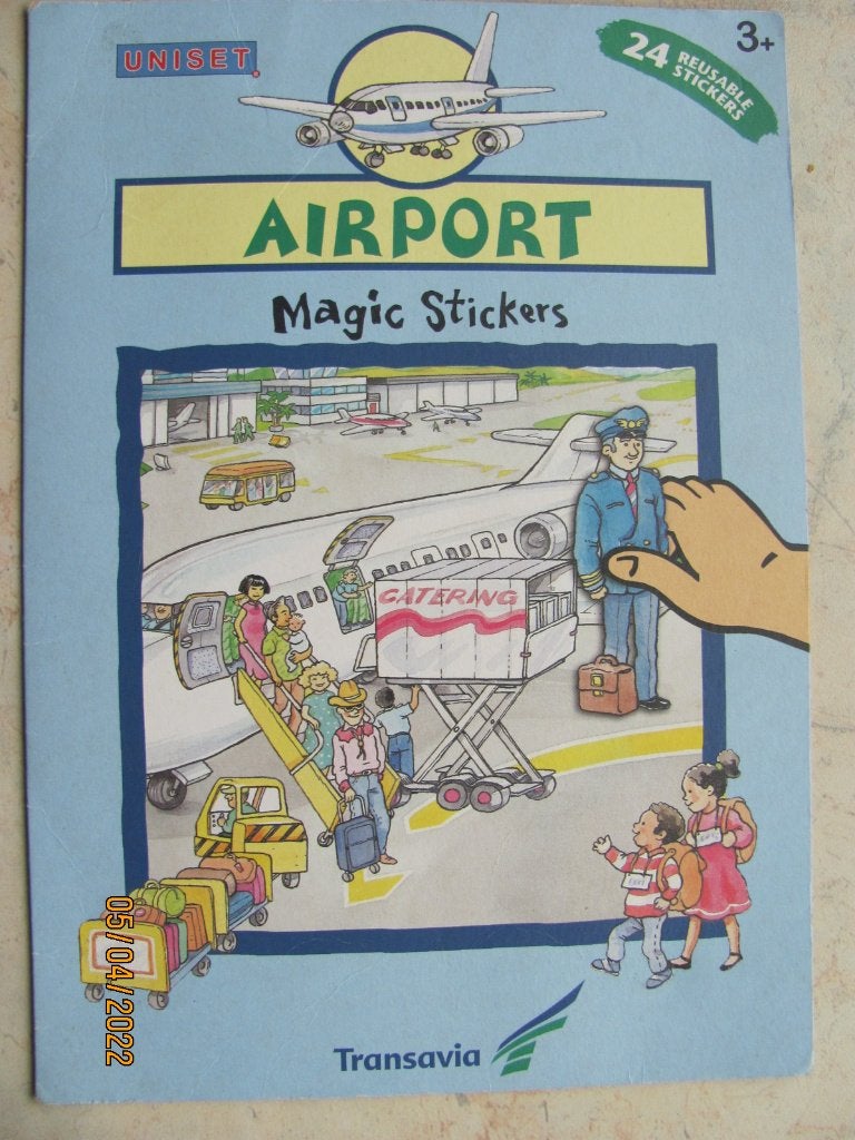 VINTAGE Airport Magic Stickers TRANSAVIA raamstickers Uniset, Ophalen of Verzenden, Gebruikt, Overige typen