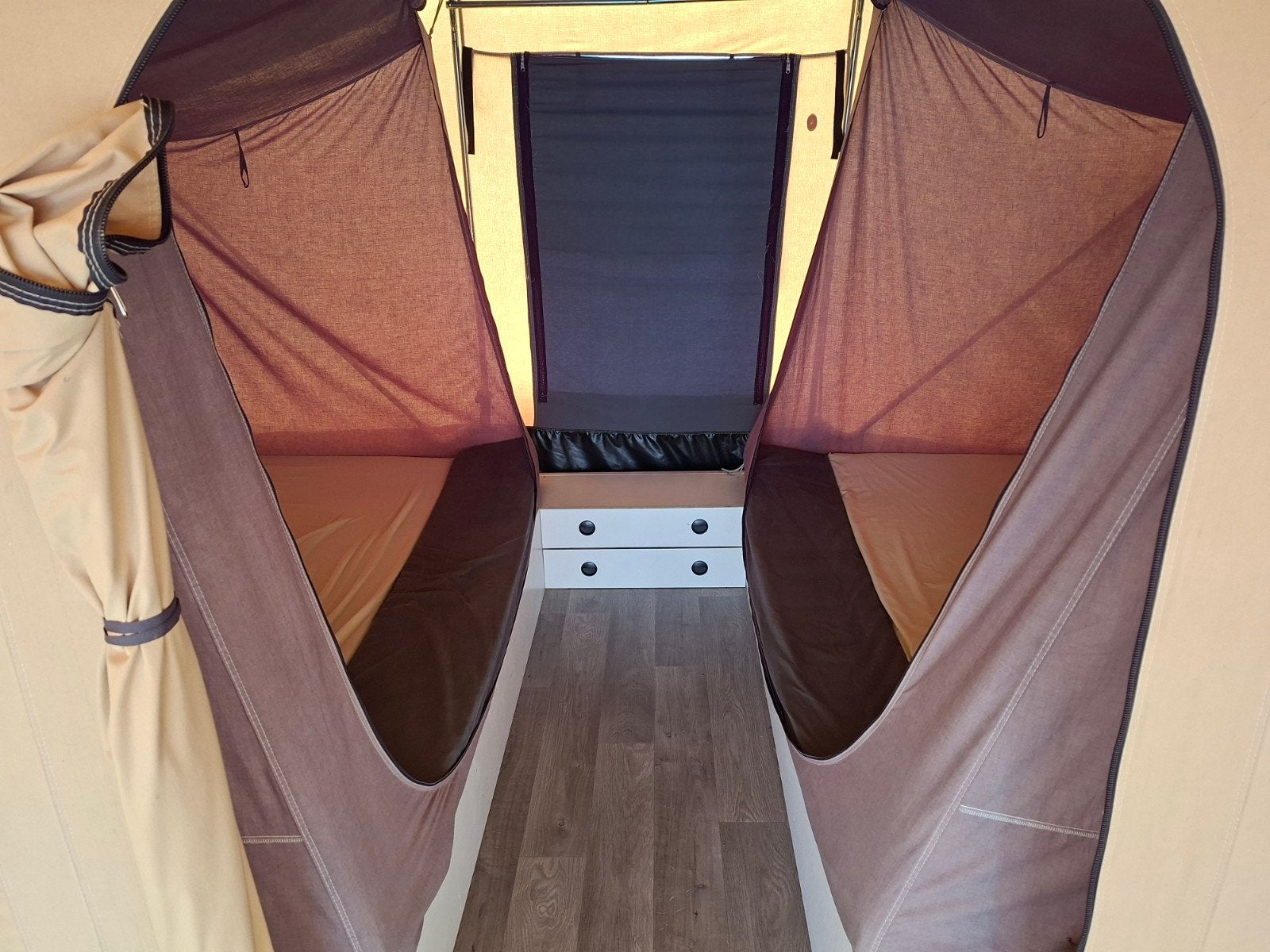 Nette vouwwagen Cabanon Mercury, Caravans en Kamperen, Ophalen, Beige, Tot en met 5, Cabanon