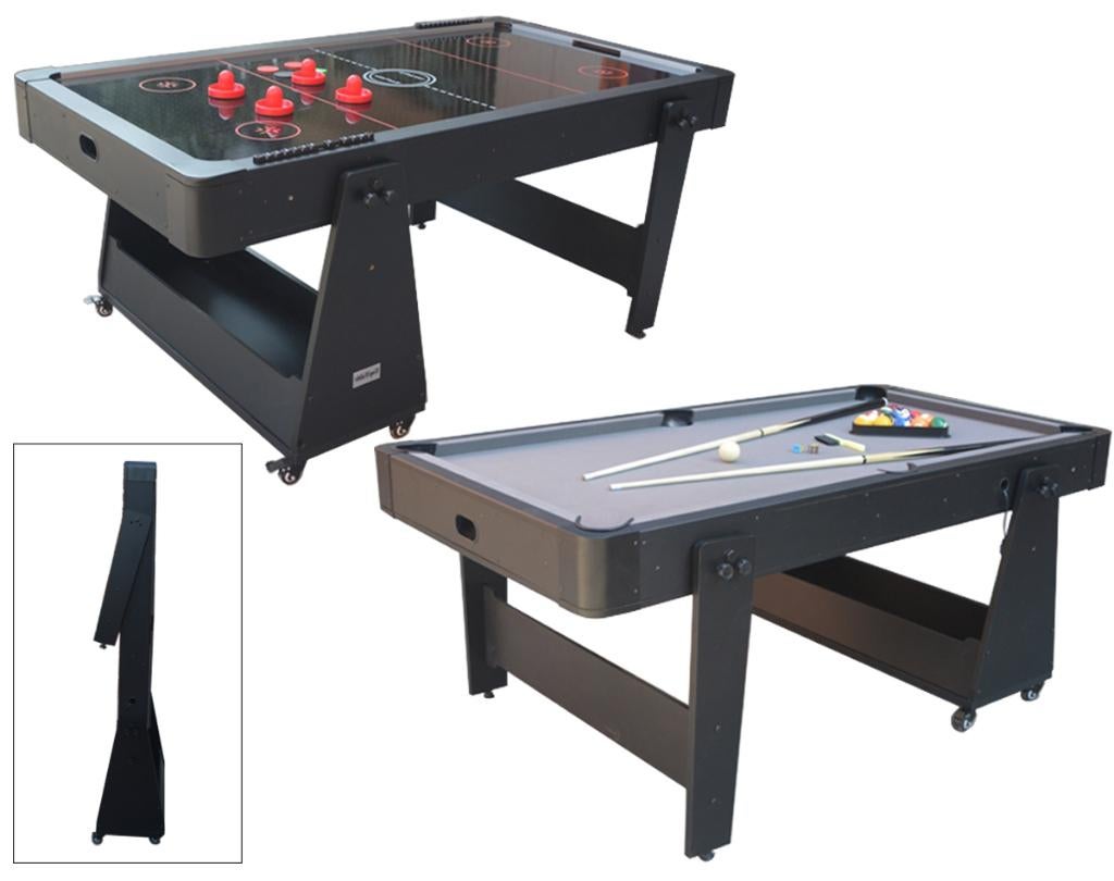 Pooltafel Airhockey TopTable Twist 2-1 Max Mobile, GreyBlac, Ophalen of Verzenden, Nieuw, Pooltafel