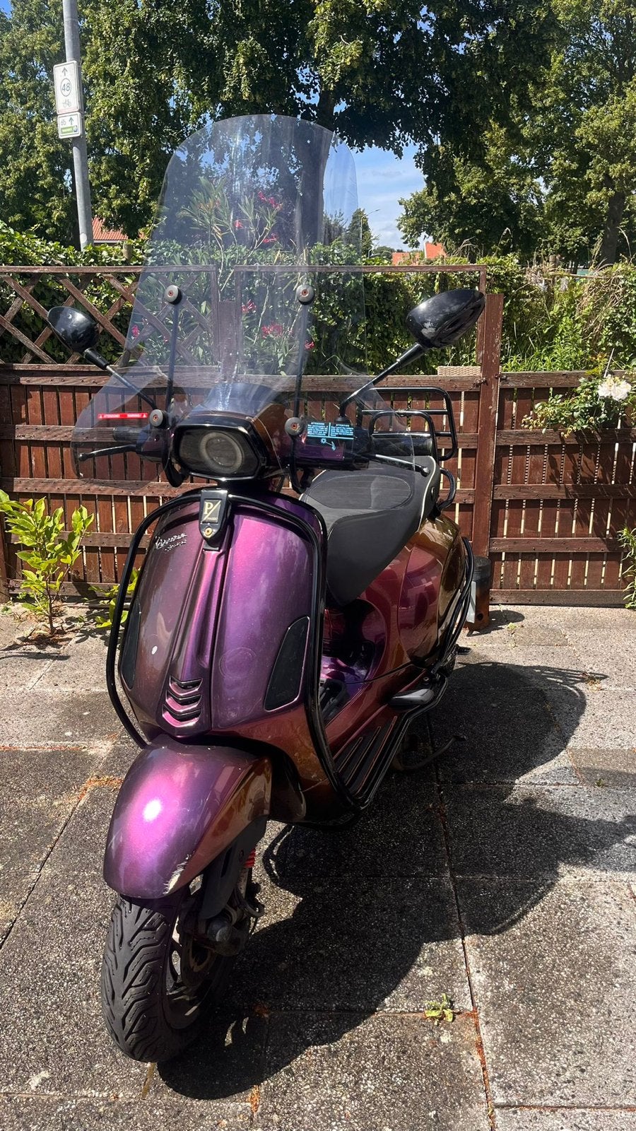 Vespa Sprint 2016 - Blauw Kenteken, Angel Eye, 30 km/u, Fietsen en Brommers, Ophalen, Gebruikt, Benzine, Vespa