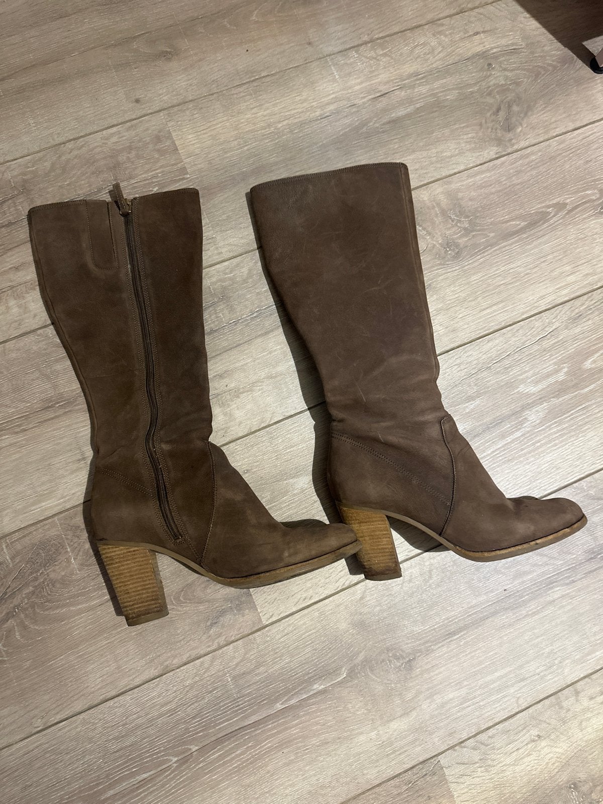 ECCO Suède Bruine Hoge Laarzen Maat 39 - Goede Staat, Kleding | Dames, Schoenen, Ophalen, Gedragen, Bruin, Hoge laarzen